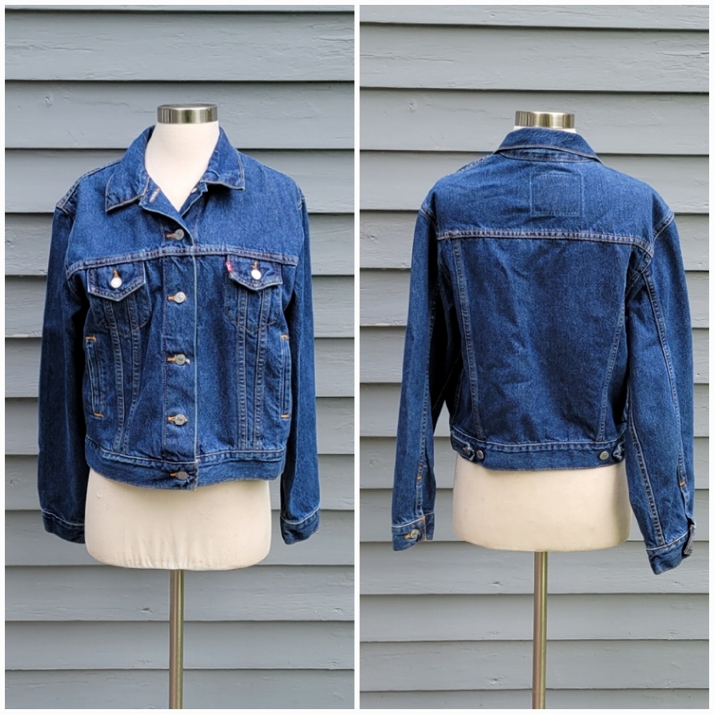 Vintage 90s y2k‎ Levi's 77715 Blue Jean Cotton Denim Classic Trucker Jacket Md